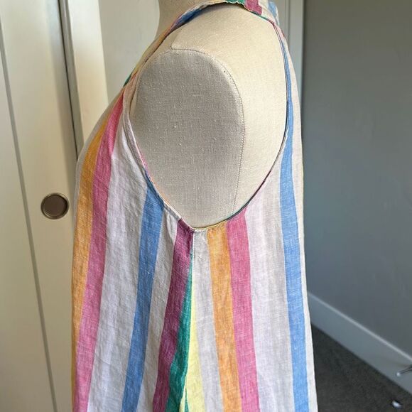 C&C California Linen Rainbow Stripe Halter Shift Dress-NWOT - Picture 6 of 13